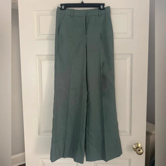 J. Crew Carolina Flare Wide Leg Pants in Sage Green - Picture 1 of 7